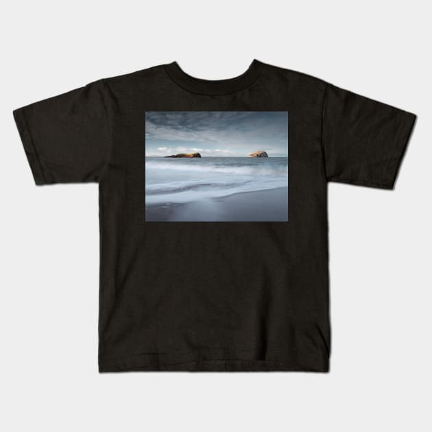 Seacliff Beach and Bass Rock Kids T-Shirt by TMcG72